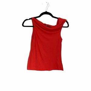 JAMES PERSE Red Twist Asymmetric Neck Tank Top
